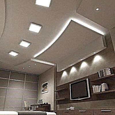 لمبات الإضاءة للأسقف المعلقة: قواعد التحديد والتوصيل + تخطيط المصابيح على السقف