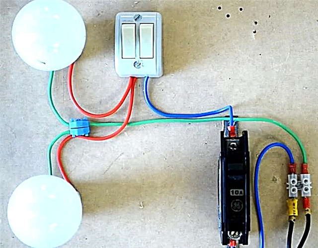 Schéma de câblage d'un interrupteur à deux bandes pour deux ampoules: caractéristiques de câblage